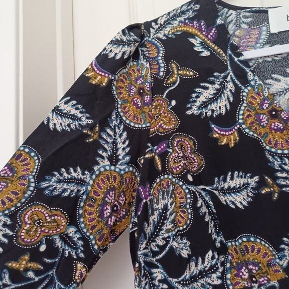 ba&sh Volver Dress Black Multi Floral Boho S NWT - Picture 9 of 14